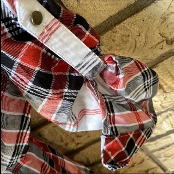 Takara plaid Top blouse Long sleeve Button 3/4 Size Large - Picture 6 of 12